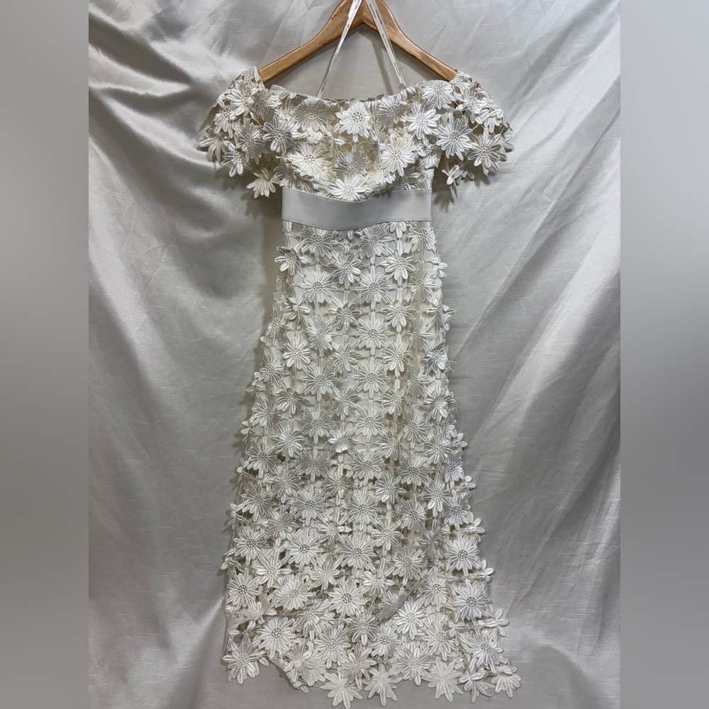 Self-Portrait White Floral Lace Dress